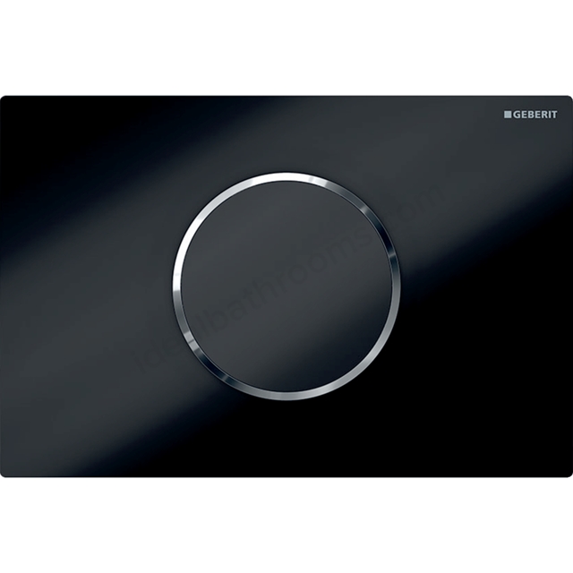 Geberit Sigma10 Battery Powered Automatic Touchless Dual Flush Plate - Black & Chrome