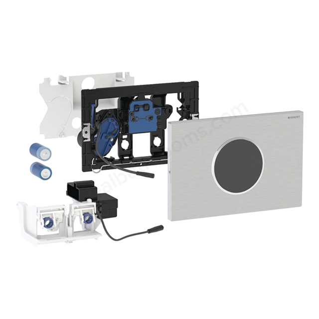 Geberit Sigma10 Battery Powered Screwable Infrared Touchless Dual Flush Plate - Stainless Steel
