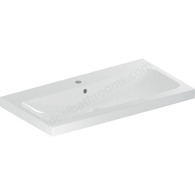 Geberit iCon 900mm 1 Tap Hole Vanity Basin w/ Overflow - White