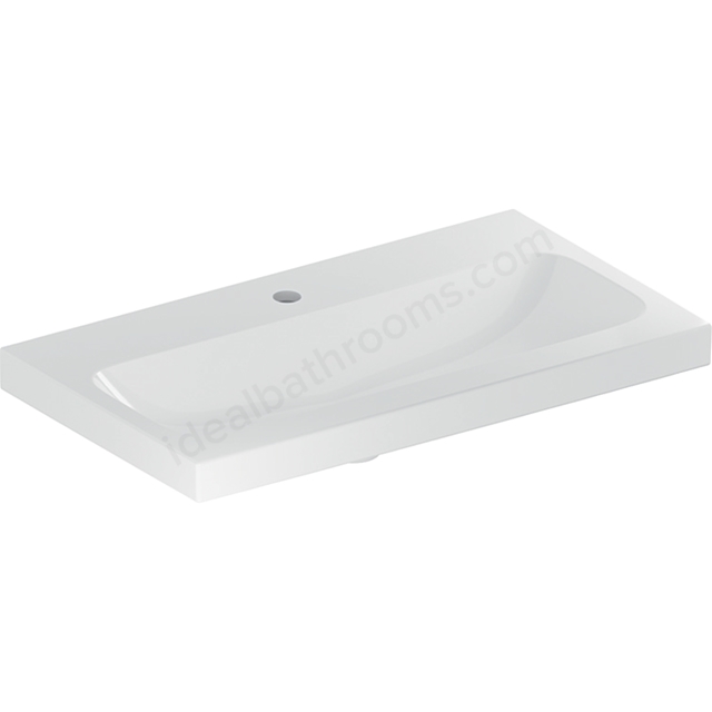 Geberit iCon 750mm 1 Tap Hole Vanity Basin w/o Overflow - White