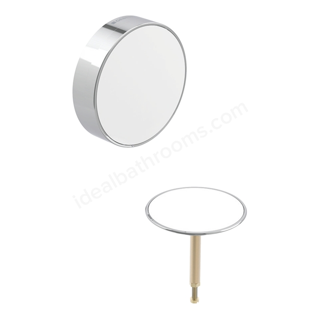 Geberit Split Turn Handle Bath Waste, Ready-to-Fit Set, White & Chrome