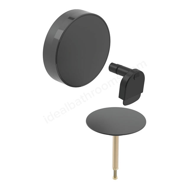 Geberit Split Turn Handle Inlet & Bath Waste, Ready-to-Fit Set, Matt Black