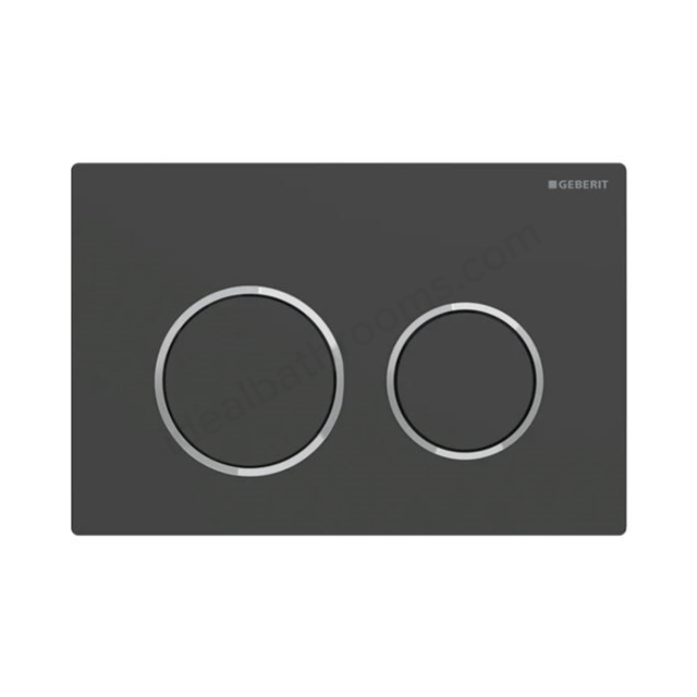 Geberit Omega20 Dual Flush plate - Matt Black & Chrome