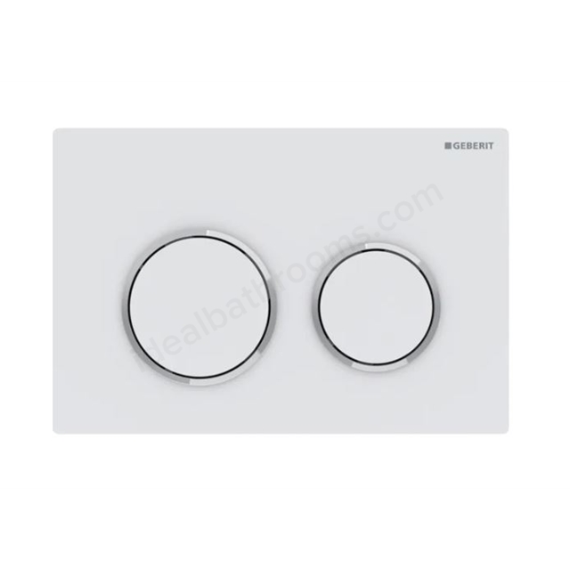 Geberit Omega20 Dual Flush plate - Matt White & Chrome