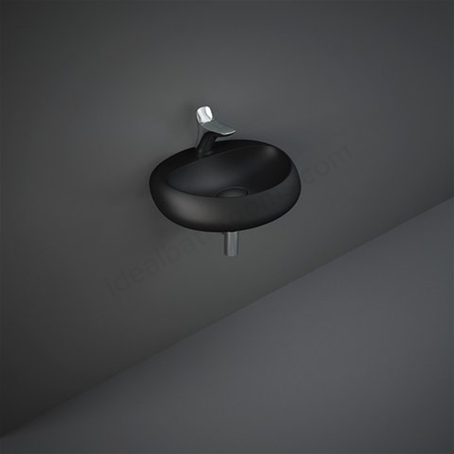RAK Ceramics Cloud 550mm x 425mm 1 Tap Hole Wall Hung Basin - Black