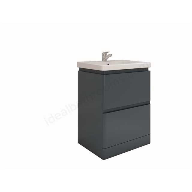 RAK Ceramics Resort 650mm x 500mm Floor Standing Basin Unit - Denim Blue