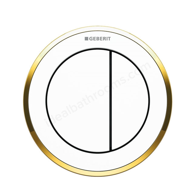 Geberit TYPE10 Dual Flush Button; for Concealed Cisterns 80mm; for Solid & Dry Walls; White/Gold/White