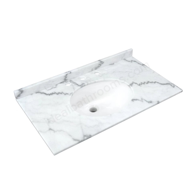 RAK Ceramics Washington 865mm x 505mm Marble Countertop w/ Basin - White