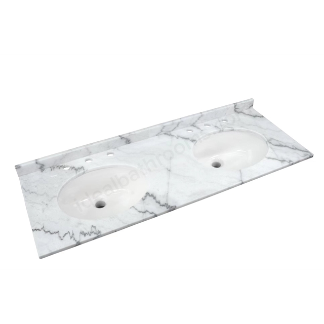 RAK Ceramics Washington 1265mm x 505mm Marble Countertop w/ Basin - White
