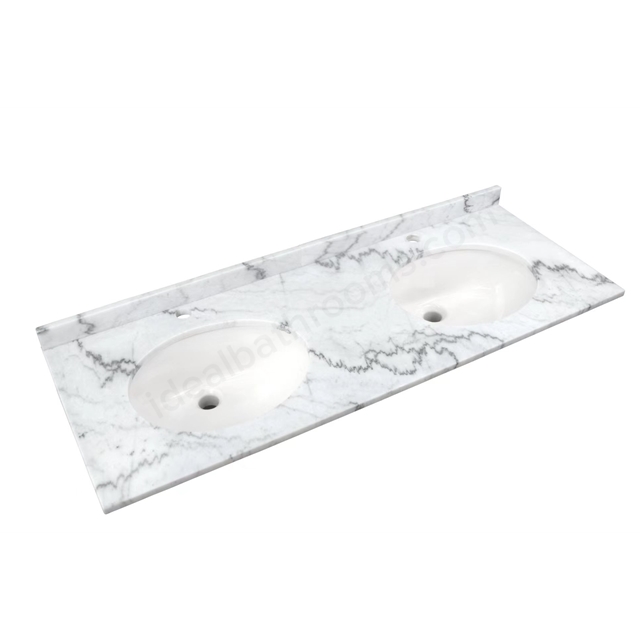 RAK Ceramics Washington 1265mm x 505mm Marble Countertop w/ Basin - White