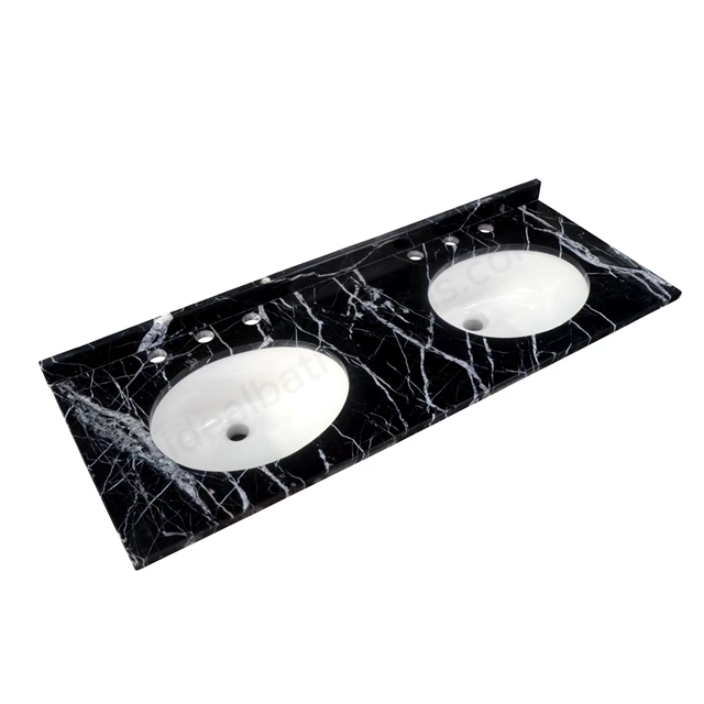 RAK Ceramics Washington 1265mm x 505mm Marble Countertop w/ Basin - Black