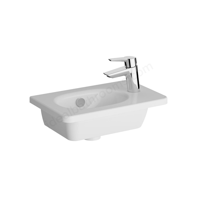 VitrA Zentrum 455mm x 290mm 1 Tap Hole Cloakroom Vanity Basin w/ Overflow Hole - White