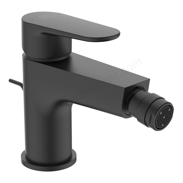 Ideal Standard Cerafine O Single Lever Bidet Mixer w/ Metal Pop-up Waste - Silk Black 