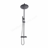 Scudo Core Round Rigid Riser Shower Black - Matt Black