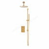 Scudo Core Round handle head & handset Riserkit - Brushed Brass
