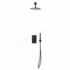 Scudo Core Round Handle Shower arm Drench head Handset & mounting bracket  - Matt Black