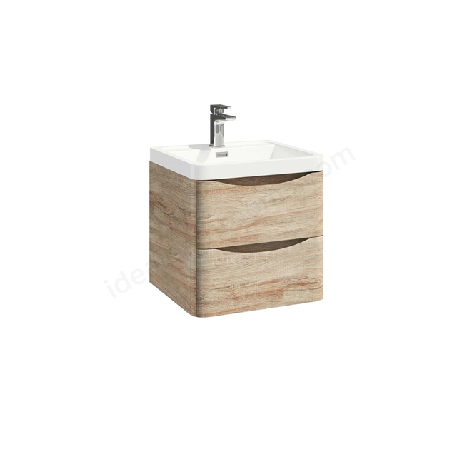 Scudo Bella 496mm x 446mm x 447mm Wall Mounted Vanity Unit - Sonoma Oak
