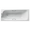 Ideal Standard SIMPLICITY Single Ended Rectangular Steel Bath; 2 Tap Holes; Twin Grips; 1700x700mm; White