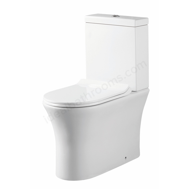 Scudo Deia 650mm x 455mm x 370mm Rimless Comfort Height Closed Back WC Pan - White
