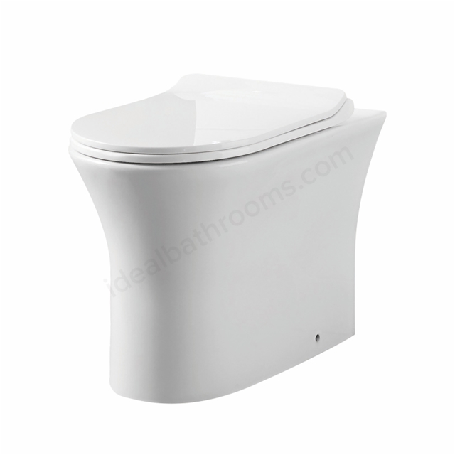Scudo Deia 485mm x 455mm x 365mm Rimless Comfort Height Back To Wall WC Pan - White