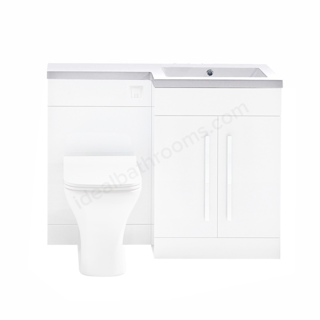 Scudo Lili 1100mm x 450mm Right Hand L Shape Basin - White