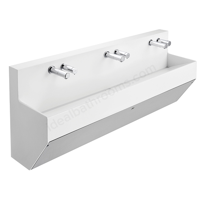 Armitage Shanks Contour 21 Splash 1500mm Undrilled Wall Hung Wash Trough, Light Grey
