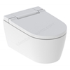 Geberit Satin AquaClean Sela Rimless Shower Toilet; Wall Hung; Satin White