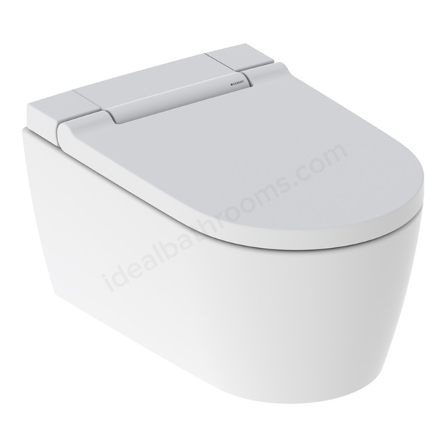 Geberit Satin AquaClean Sela Rimless Shower Toilet; Wall Hung; Satin White