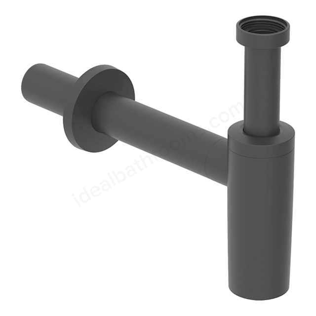 Geberit Waste & Trap for Washbasin, Horizontal Outlet, Matt Black