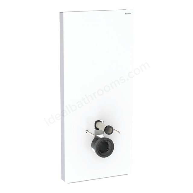 Geberit Monolith Plus for Wall Hung WC; 114cm; White Glass; Brushed Aluminium