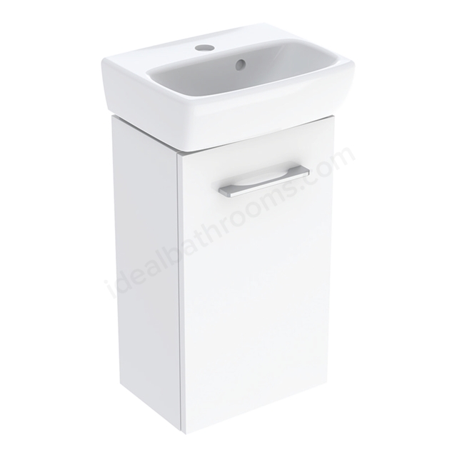 Geberit Selnova Square Basin & Cabinet Set 360 x 652mm, One Door - White