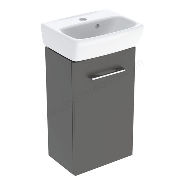 Geberit Selnova Square Basin & Cabinet Set 360 x 652mm, One Door - Lava