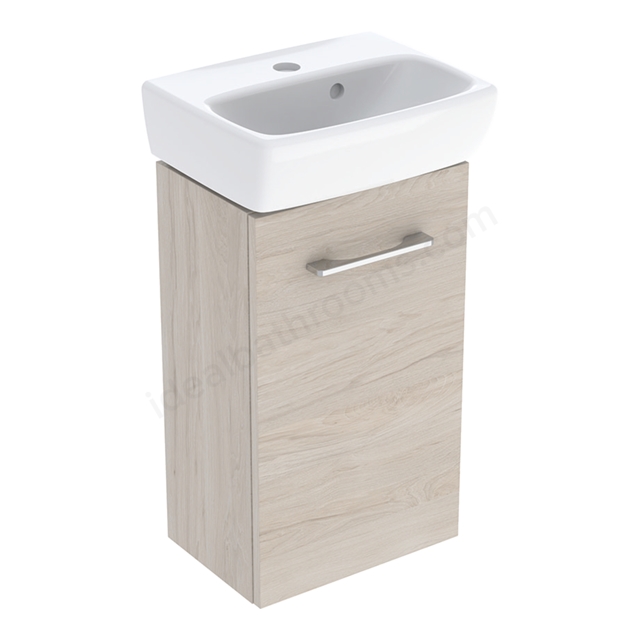 Geberit Selnova Square Basin & Cabinet Set 360 x 652mm, One Door - Light Hickory