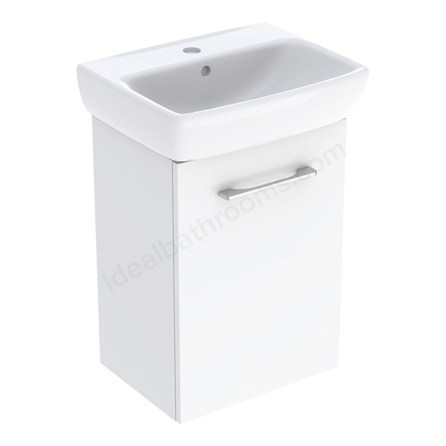 Geberit Selnova Square Basin & Cabinet Set 450 x 650mm, One Door - White