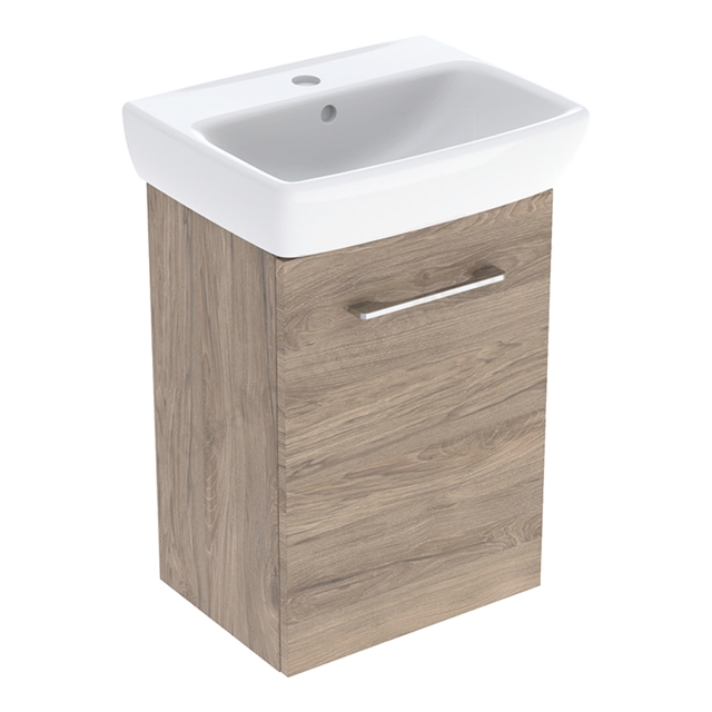 Geberit Selnova Square Basin & Cabinet Set 450 x 650mm, One Door - Hickory
