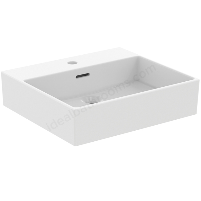 Atelier Extra 50cm 1 taphole washbasin with overflow; silk white