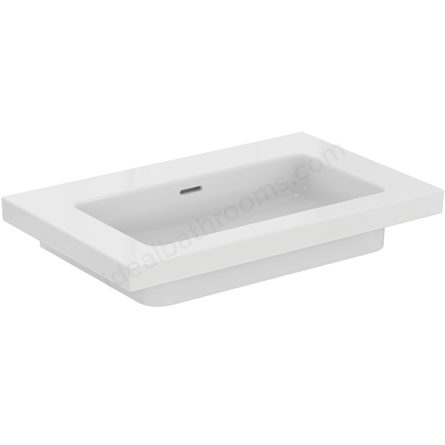 Atelier Extra 80cm vanity washbasin; no taphole with overflow; white
