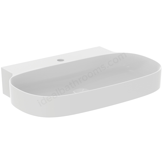 Atelier Linda X 75cm washbasin; 1 taphole; no overflow; ground; silk white