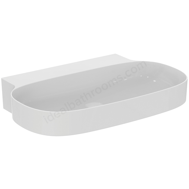 Atelier Linda X 75cm washbasin; no taphole; no overflow; ground; white