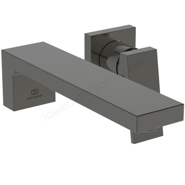Atelier Extra single lever wall mounted basin mixer with 230mm spout; magnetic grey