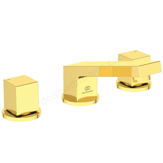 Atelier Extra 3 hole basin mixer brushed gold