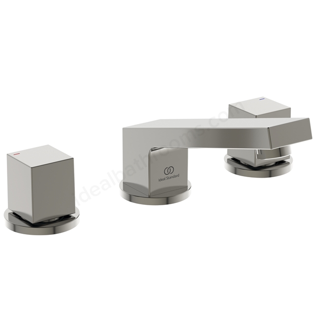Atelier Extra 3 hole basin mixer silver storm