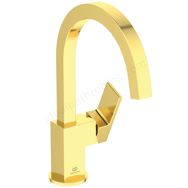 Atelier Extra high spout basin mixer brushed gold