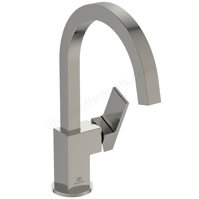 Atelier Extra high spout basin mixer silver storm