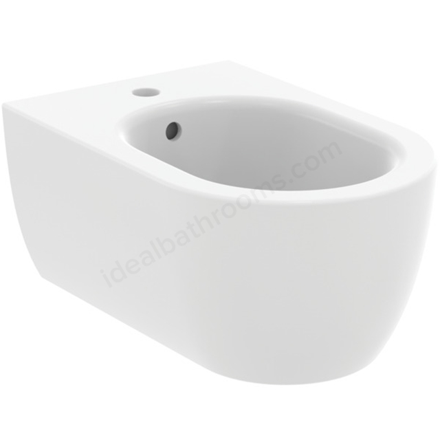 Atelier Blend Curve wall mounted bidet; 1 taphole; silk white