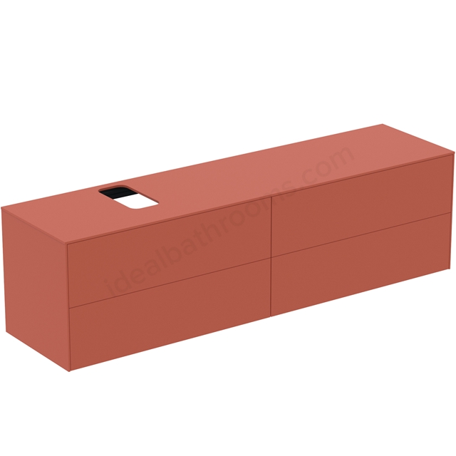 Atelier Conca 200cm wall hung washbasin unit with 4 drawers; bespoke cutout; matt sunset