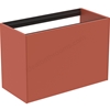Atelier Conca 80cm wall hung short projection washbasin unit with 1 external drawer & 1 internal drawer; no worktop; matt sunset