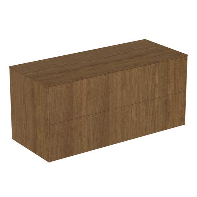 Atelier Conca 120cm wall hung washbasin unit with 2 drawers; no cutout; dark walnut
