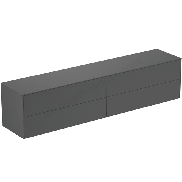 Atelier Conca 240cm wall hung washbasin unit with 4 drawers; no cutout; matt anthracite