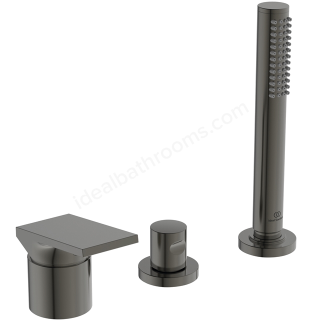 Atelier extra 3 hole bath shower mixer magnetic grey